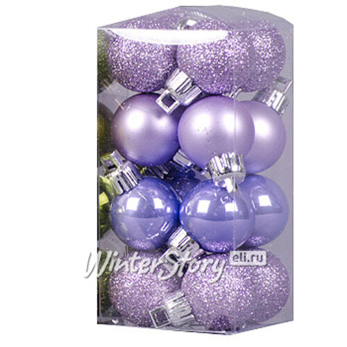 Набор пластиковых шаров 2.5 см вереск, 16 шт, mix Holiday Classics