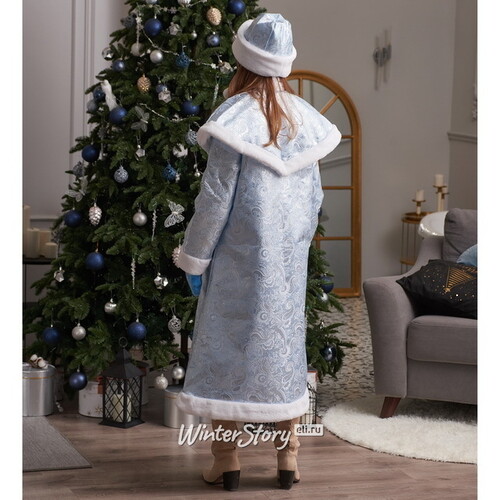 Взрослый новогодний костюм Снегурочка Царская голубая, 44-48 размер Бока С