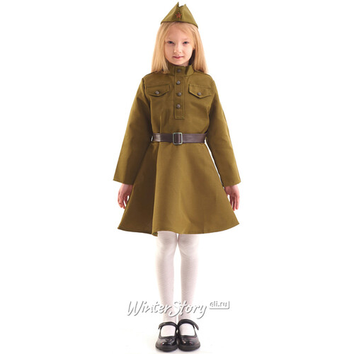 Детская военная форма Солдаточка в платье, рост 122-134 см Бока С