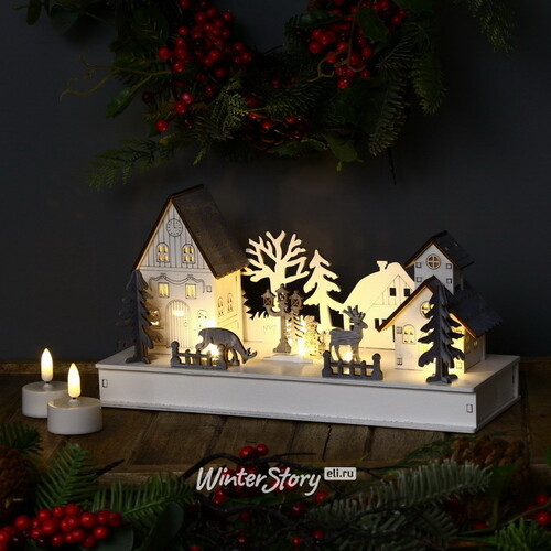 Новогодний светильник Рождество в деревушке Шильтах 28*15 см на батарейках, 8 LED ламп Star Trading (Svetlitsa)
