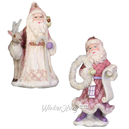 Елочная игрушка Санта в Розовом кафтане с Оленем 11*6 см, подвеска Holiday Classics