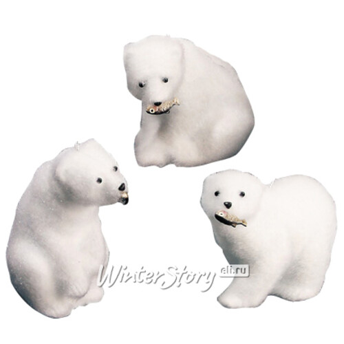 Елочная игрушка Медведь Полярный 12 см, подвеска Holiday Classics