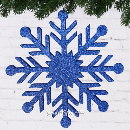 Украшение на потолок Снежинка 30 см синяя, пеноплекс МанузинЪ