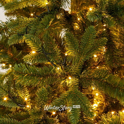 Искусственная елка с лампочками Барокко Премиум 210 см, теплые белые LED, ЛИТАЯ + ПВХ GREEN TREES