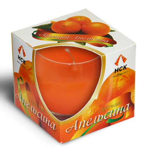 Свеча ароматическая в стакане Апельсин, 7.4*6.8 см Candleslight