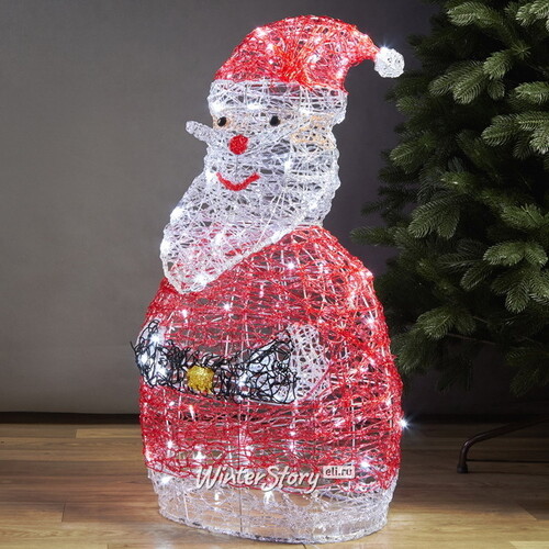 Светодиодный Санта Клаус - Волшебство Впереди! 90 см, 100 холодных белых LED ламп, IP44 Winter Deco