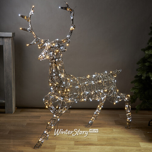 Светодиодный олень Бенни 146 см, 300 теплых/холодных белых LED ламп, IP44 Winter Deco