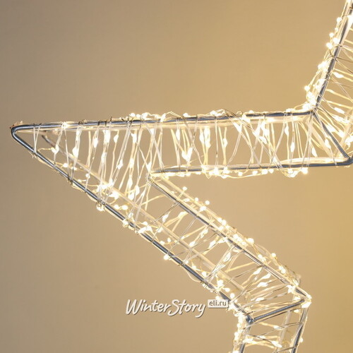 Cветодиодная звезда Эльвия 50 см, 1200 теплых белых микро LED ламп, IP44 Winter Deco