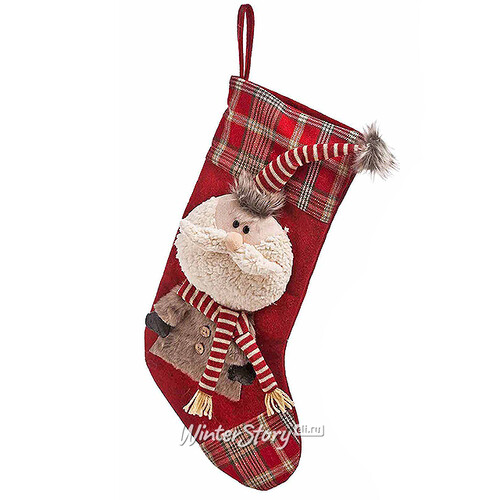 Носок рождественский "Санта в полосатом шарфе", 47 см Billiet