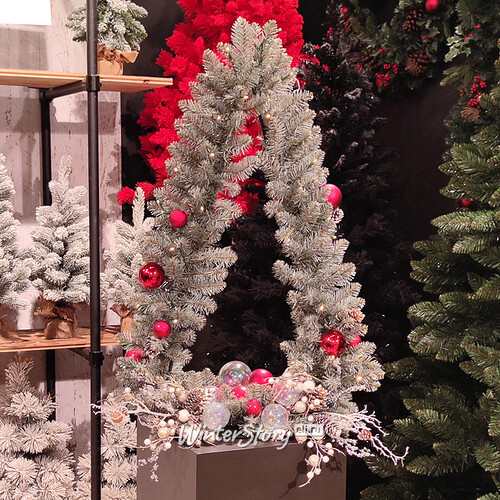 Декоративная настольная елка с лампочками Joyful 91 см, 50 теплых белых LED ламп, на батарейках, ПВХ A Perfect Christmas