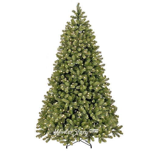 Искусственная елка с огоньками Бейберри 228 см, 600 теплых белых ламп, ЛИТАЯ + ПВХ National Tree Company