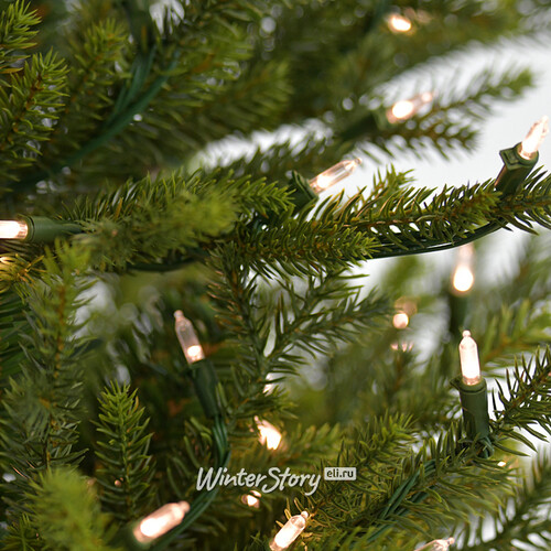 Искусственная елка с лампочками Sami Mountain 243 см, 900 теплых белых ламп, ЛИТАЯ + ПВХ, с деревянной подставкой Nordic Collection