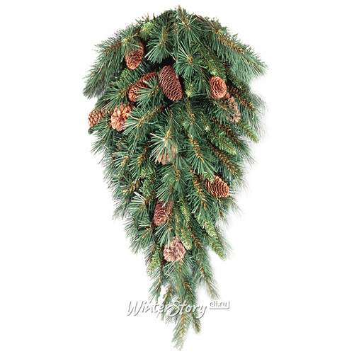 Настенный декор Капля Еловая с шишками 91 см, ПВХ National Tree Company