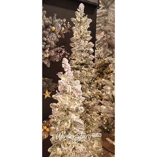 Искусственная елка с гирляндой Alpine заснеженная 228 см, 1980 теплых белых ламп, ПВХ A Perfect Christmas
