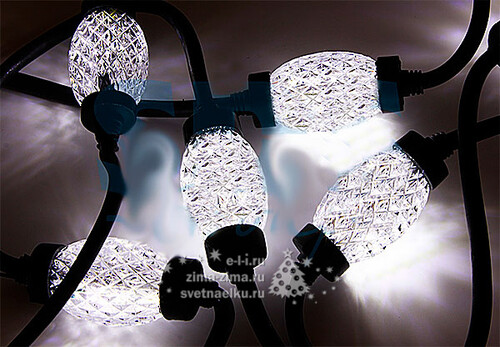 Электрогирлянда Строблайт, 10 строб ламп, 3 м, черный ПВХ, соединяемая, IP44 Neon-Night
