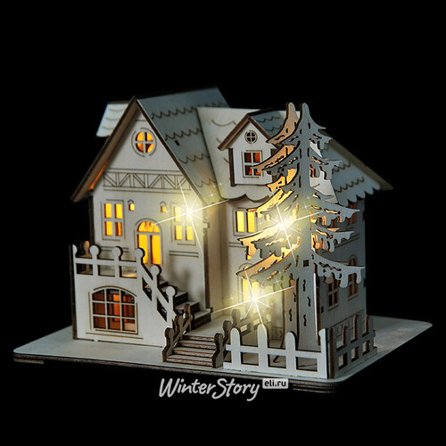 Светодиодная композиция Рождественский домик, 20*15*15 см, подсветка Edelman