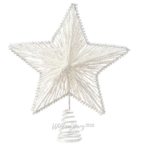 Звезда на елку Искорка белая 25 см Kaemingk