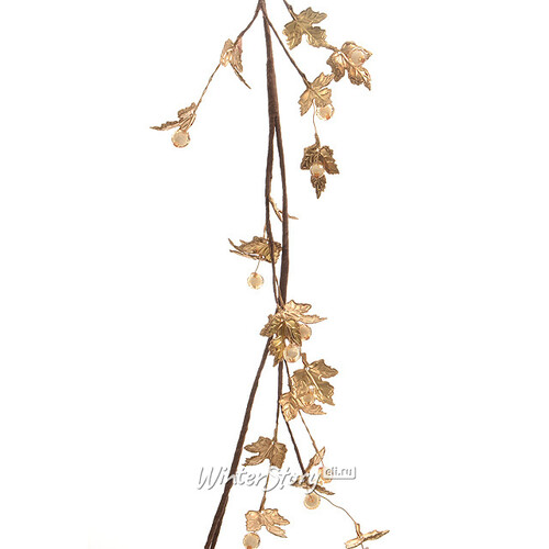 Гирлянда "Ажурные кленовые листочки с бусинками", 130 см Kaemingk