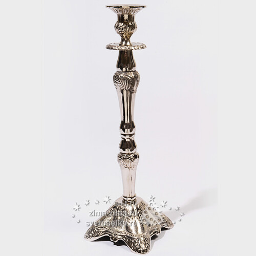 Подсвечник Царский на 1 свечу, 41 см, серебро Kaemingk