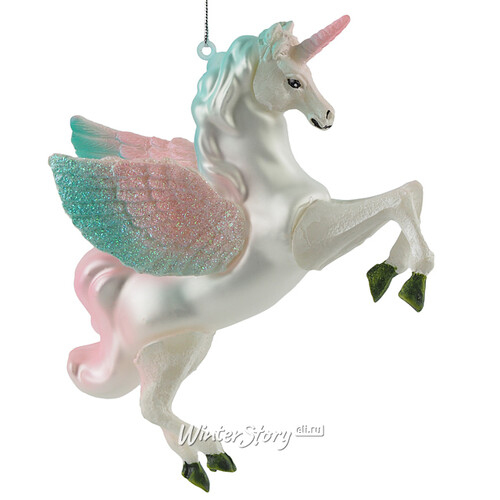 Стеклянная елочная игрушка Единорог - Принцесса Селестия 12 см, подвеска Winter Deco