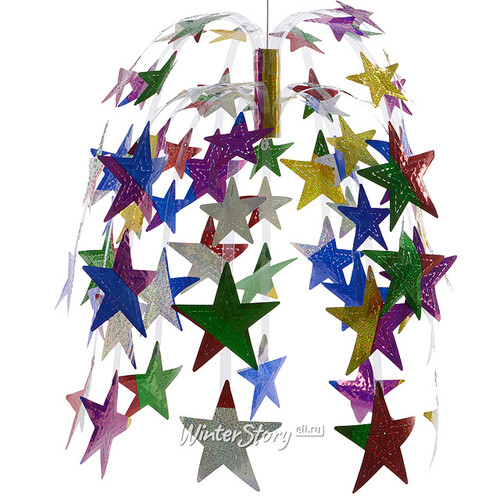 Потолочное украшение Фонтан Звезды 60 см, фольга, разноцветный Kaemingk