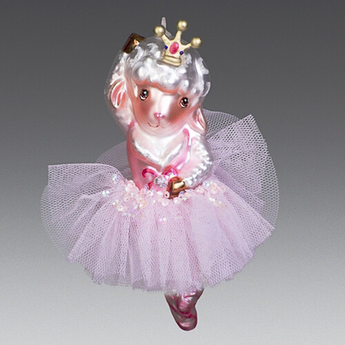 Овца "Балерина в розовой пачке" стеклянная, 10х4х14 см Holiday Classics