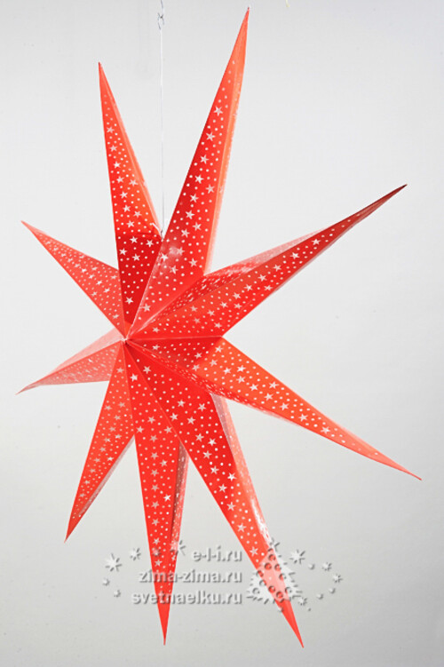 Объемная звезда из бумаги 120 см красная Kaemingk