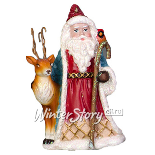 Елочная игрушка Санта Лесной с Оленем 12 см, подвеска Holiday Classics