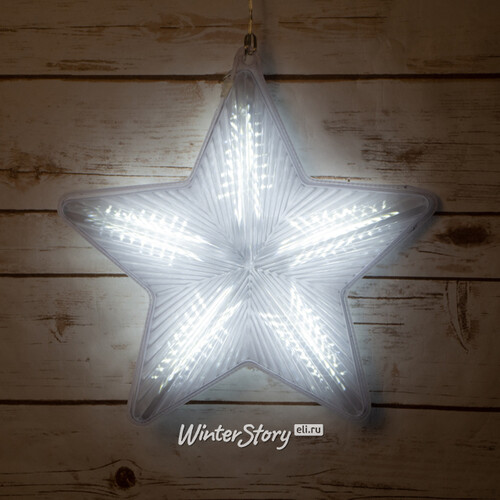 Светильник звезда Миллениум 32 см 100 холодных белых LED ламп со светодинамикой в лучах Kaemingk