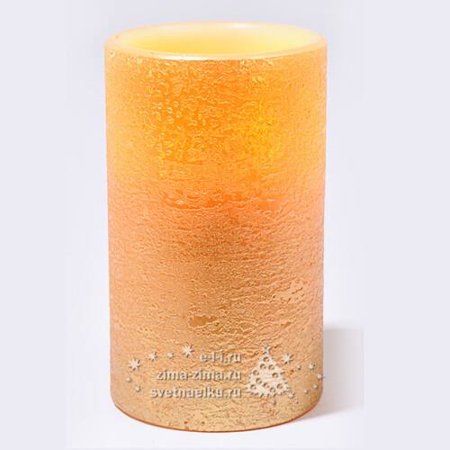 Светильник свеча восковая Мраморная, 12.5*7.5 см, золото, батарейка Kaemingk