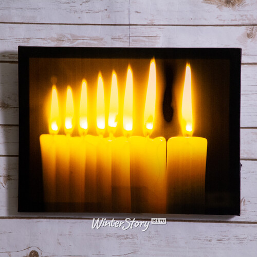 Светодиодная картина Свечи столовые, 30*40 см, батарейка Kaemingk
