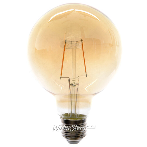 Светодиодная ретро лампа G95 2W E27 янтарная Kaemingk