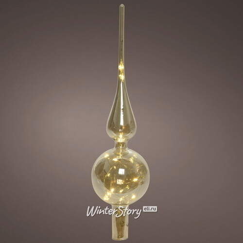 Светящаяся елочная верхушка Frotelli 31 см дымчатая, 10 теплых белых LED ламп Kaemingk