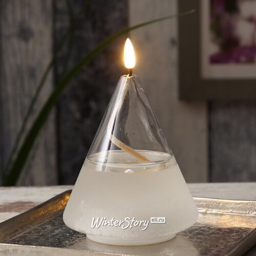 Светодиодная свеча с имитацией пламени Эриче 16 см на батарейках, таймер, стекло Kaemingk