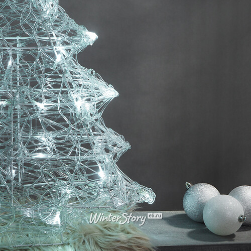 Светящаяся фигура Елка Christmas Lace 74 см, 70 холодных белых LED ламп с мерцанием, IP44 Kaemingk