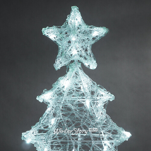 Светящаяся фигура Елка Christmas Lace 74 см, 70 холодных белых LED ламп с мерцанием, IP44 Kaemingk