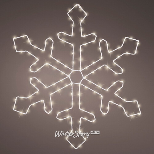 Светодиодная снежинка Альборето 58 см, 130 теплых белых LED ламп, IP44 Kaemingk