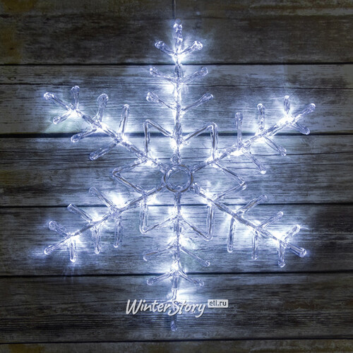 Снежинка прозрачная светящаяся, 50 см, 24 холодных белых LED ламп, IP44 Kaemingk