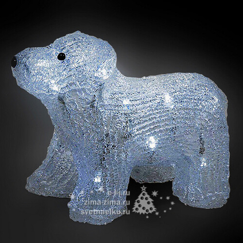 Медвежонок "Полярный" светящийся, 23 см, LED лампы, холодный белый Kaemingk
