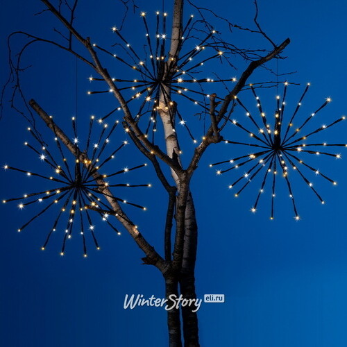 Гирлянда на дерево Фейерверки 45 см*6 шт, 432 теплых белых LED ламп с мерцанием, контроллер, IP44 Kaemingk