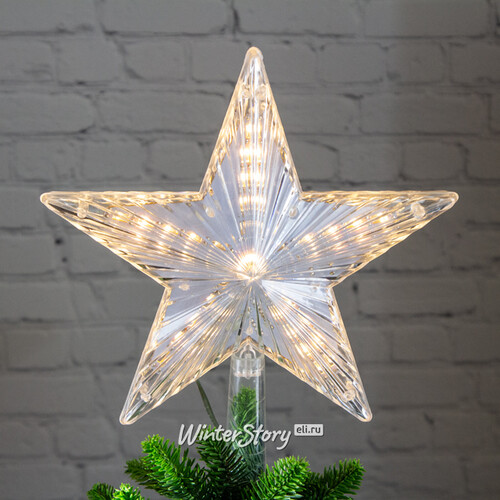 Светящаяся звезда на елку Волшебная 22 см теплая белая 31 LED лампа Kaemingk