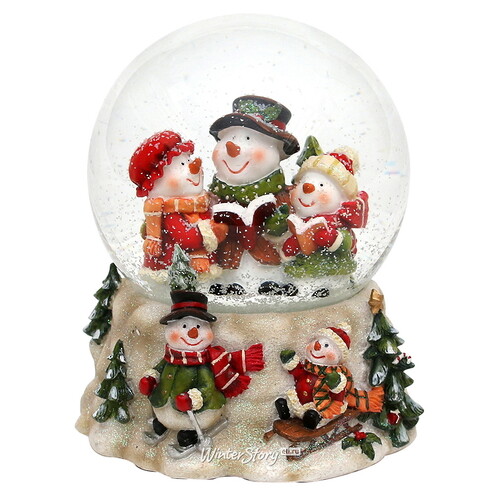 Музыкальный снежный шар Семейное Рождество 14*15 см Sigro