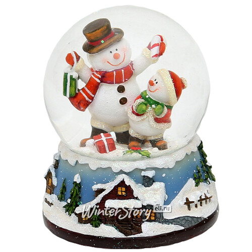 Снежный шар "Забавные снеговички с подарками", 8*8*9 см Sigro