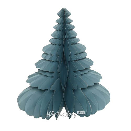 Новогоднее украшение из бумаги Изящная Елочка 38 см голубая Kaemingk