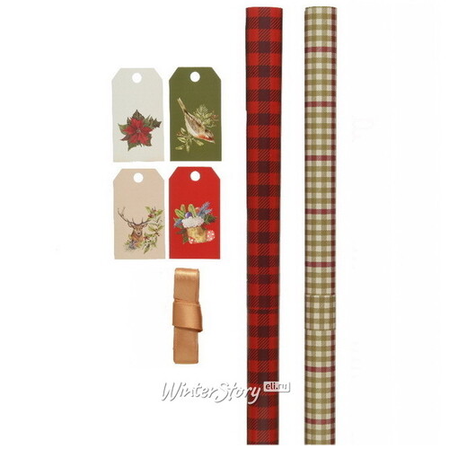 Набор для упаковки подарков Check Style, 7 предметов Kaemingk