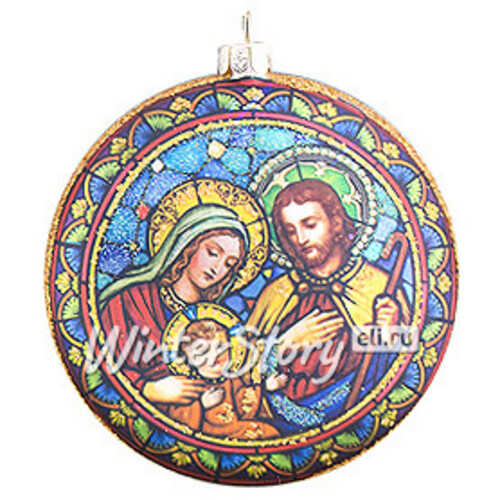 Елочное украшение-медальон "Христианские традиции - Святое Семейство", 10*1*10 см, стекло, подвеска Holiday Classics