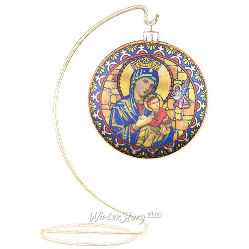 Елочное украшение-медальон "Христианские традиции - Мадонна", 10*1*10 см, стекло, подвеска Holiday Classics