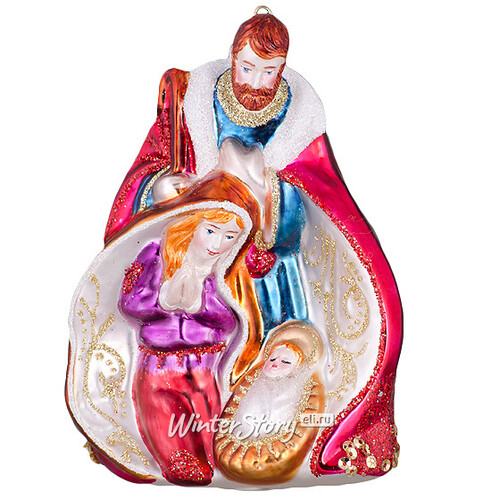 Елочное украшение Святое Семейство под Красным Плащом 12*8*5 см, стекло, подвеска Holiday Classics