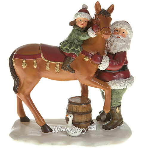 Статуэтка "Санта, лошадка и малыш", 14*8*15 см, полистоун Kaemingk