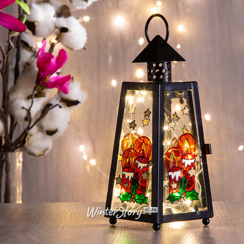 Металлический фонарь под свечу Новогодние сюжеты - Свечи, 8*20 см Sigro
